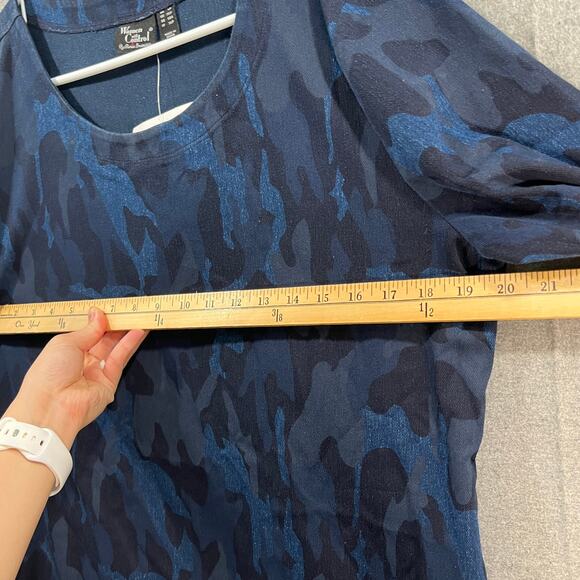 Women with Control Prime Stretch Denim 2 Shift Print Dress Denim Camo, LP - Picture 9 of 13